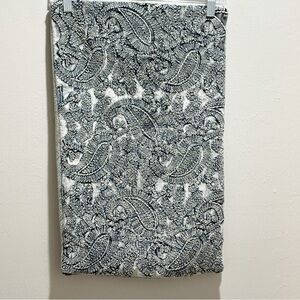 HOME GOODS Indigo Blue Embroidered Velvet Lumbar Pillow Boho 14” X 22”